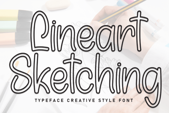 Lineart Sketching Font for Friendly Campaigns
